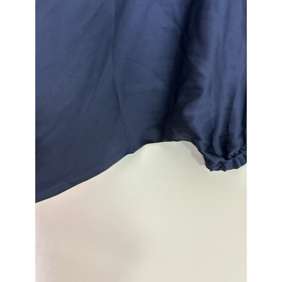 NWT Free People Womens Midnight Vibes Blouse XS Satiny Cropped‎ Boho Indigo Blue - Picture 10 of 16